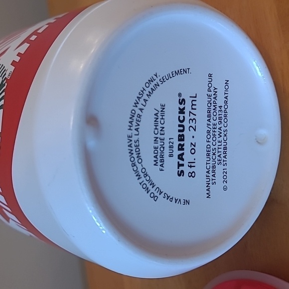 STARBUCKS 2021 Limited Edition Holiday Christmas Ceramic Tumbler Mug with Lid - Picture 9 of 11